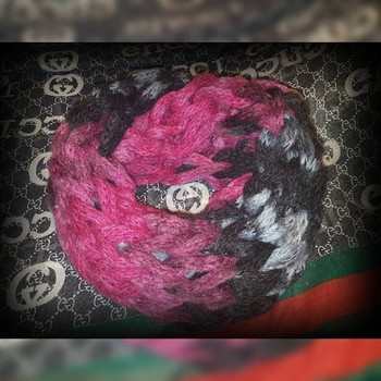 Плетен шал яка с уникална безвъзлова техника на плетене handmade Сф
