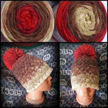 Дамска плетена шапка. Шапка ръчна изработка. Шапка Handmade 7