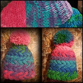 Дамска плетена шапка. Шапка ръчна изработка. Шапка Handmade 19