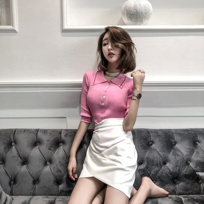 Καθημερινή υναικεία  μπλούζα με δύο χρωματιστά γιακά