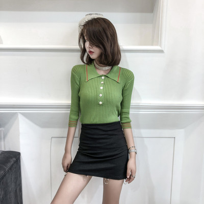 Καθημερινή υναικεία  μπλούζα με δύο χρωματιστά γιακά