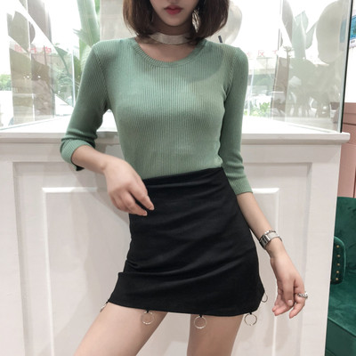 Μοντέρνα γυναικεία μπλούζα με O-λαιμόκοψη σε διάφορα χρώματα