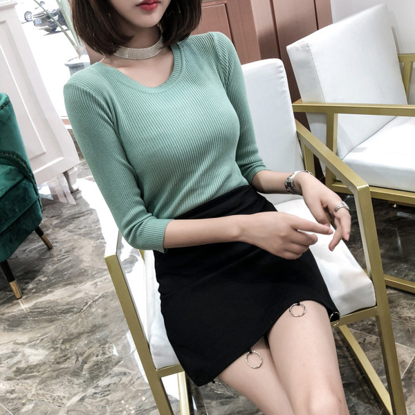 Μοντέρνα γυναικεία μπλούζα με O-λαιμόκοψη σε διάφορα χρώματα