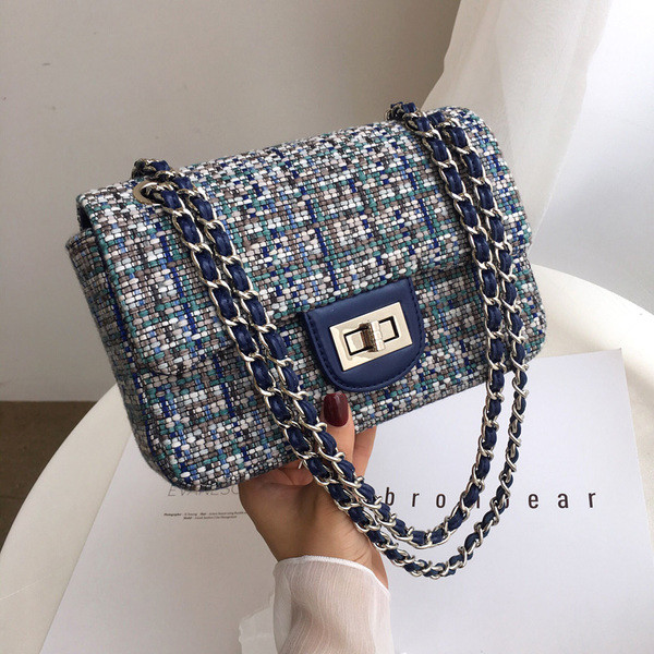 Geanta de umar de dama in albastru si negru