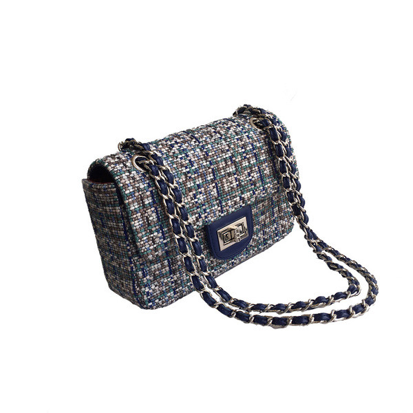 Geanta de umar de dama in albastru si negru