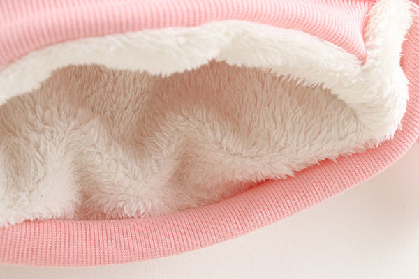 Pulover casual pentru copii in trei culori cu decor din puf