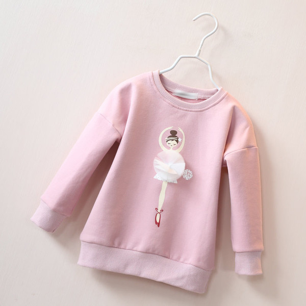 Детски суичър за момиче с 3D декорация в три цвята