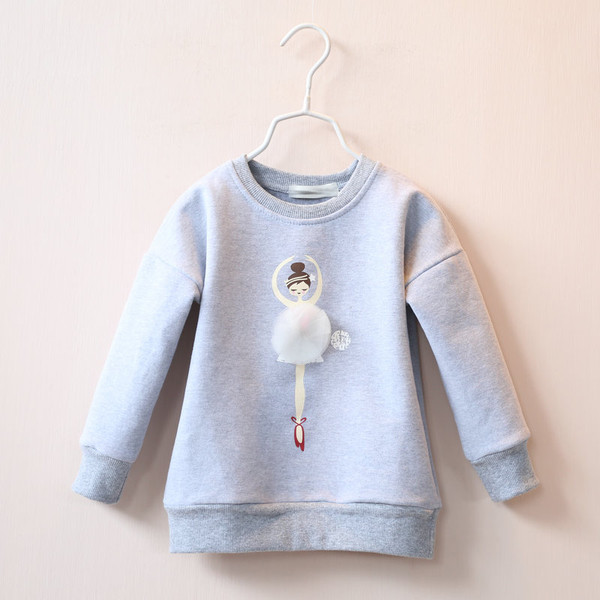 Детски суичър за момиче с 3D декорация в три цвята