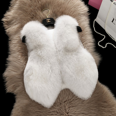 Γυναικείο κοντό χνουδωτό  γιλέκο  σε διάφορα χρώματα