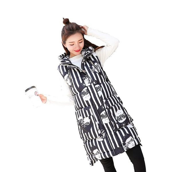 Vesta de dama lunga colorata cu gluga