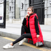 Дамски дълъг ежедневен изчистен елек