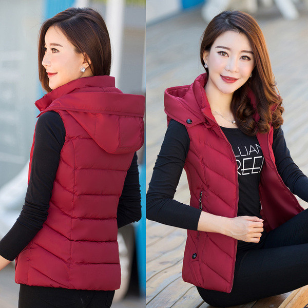 Καθημερινό μοντέλο Slim γυναικείο γιλέκο με κουκούλα σε διάφορα χρώματα