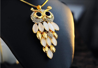 Colier elegant de damă cu pietre decorative - Bufniță