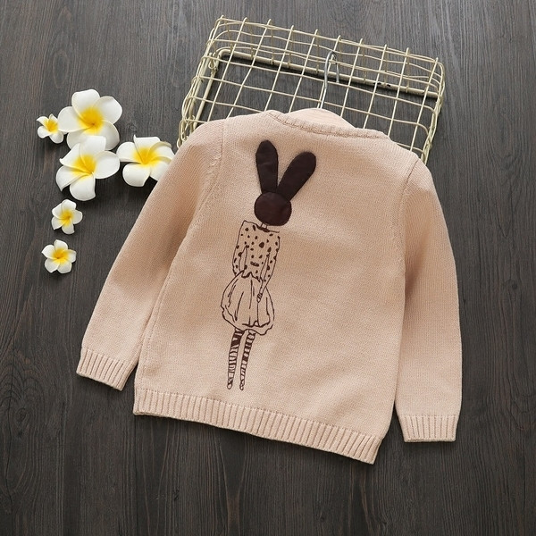 Cardigan modern pentru copii de culoare roz cu decor 3D