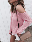 Μοντέρνο γυναικείο πουλόβερ  με ανοιχτούς ώμους σε διάφορα χρώματα