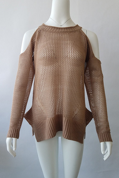 Μοντέρνο γυναικείο πουλόβερ  με ανοιχτούς ώμους σε διάφορα χρώματα