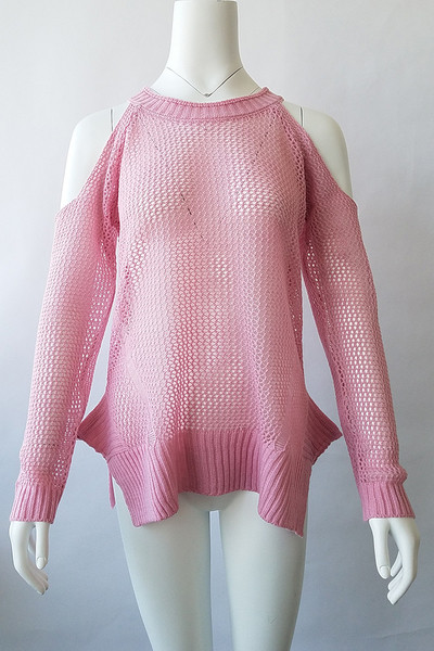 Μοντέρνο γυναικείο πουλόβερ  με ανοιχτούς ώμους σε διάφορα χρώματα