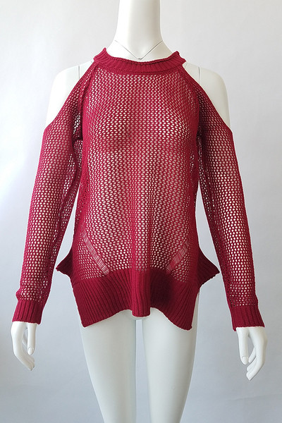 Μοντέρνο γυναικείο πουλόβερ  με ανοιχτούς ώμους σε διάφορα χρώματα