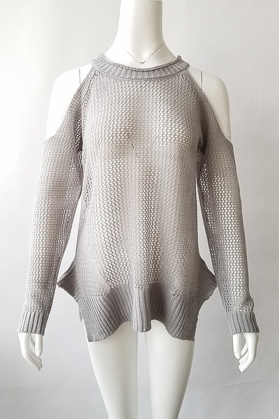 Μοντέρνο γυναικείο πουλόβερ  με ανοιχτούς ώμους σε διάφορα χρώματα