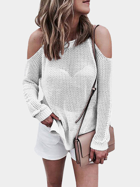 Μοντέρνο γυναικείο πουλόβερ  με ανοιχτούς ώμους σε διάφορα χρώματα