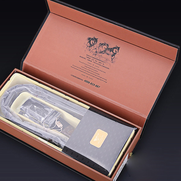 Мъжки стилен колан с метална катарама с щампа