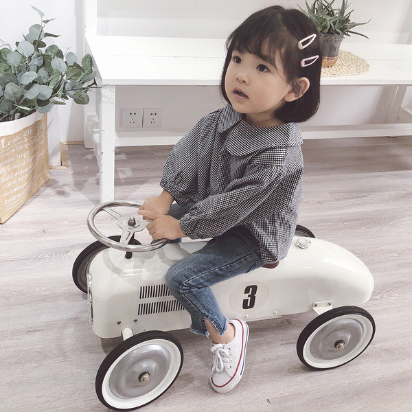 Cămașă pentru copii în carouri pentru fată în două culori