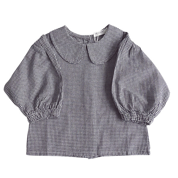 Cămașă pentru copii în carouri pentru fată în două culori