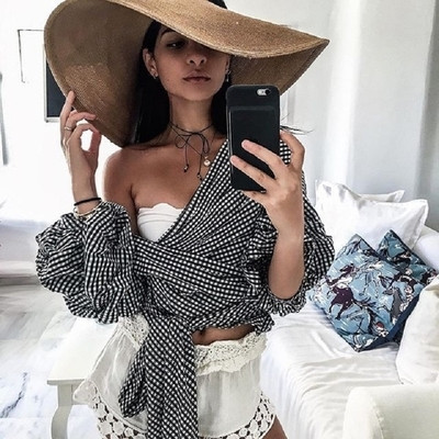 NOU Cămașă elegantă de damă cu mâneci lotus în două culori