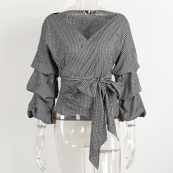 NOU Cămașă elegantă de damă cu mâneci lotus în două culori