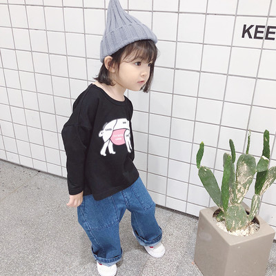 Памучна детска блуза за момиче с апликация - три модела