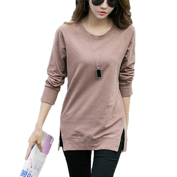 Μακρύ γυναικεία  μπλούζα με πλευρικές σχισμές