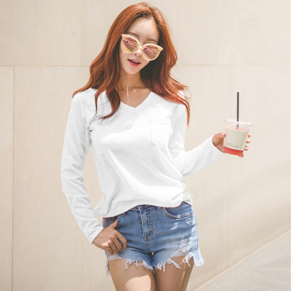 Γυναικεία  λεπτή μπλούζα με λαιμόκοψη σε σχήμα V