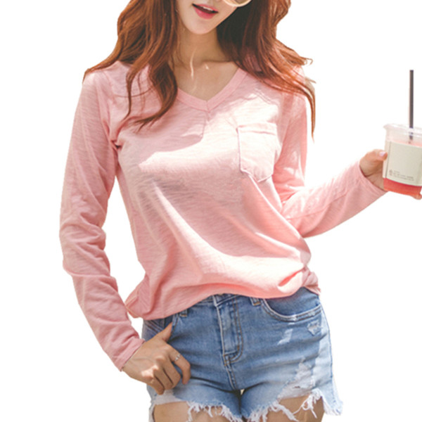 Γυναικεία  λεπτή μπλούζα με λαιμόκοψη σε σχήμα V