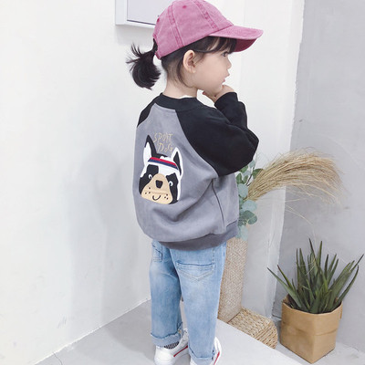 Μοντέρνο παιδικό μπουφάν για κορίτσια με κεντήματα σε τρία χρώματα