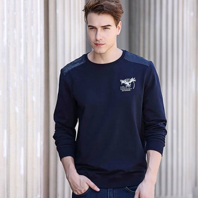 Мъжка стилна блуза с мини надпис и щампа - два модела