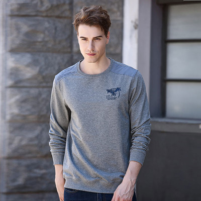 Мъжка стилна блуза с мини надпис и щампа - два модела