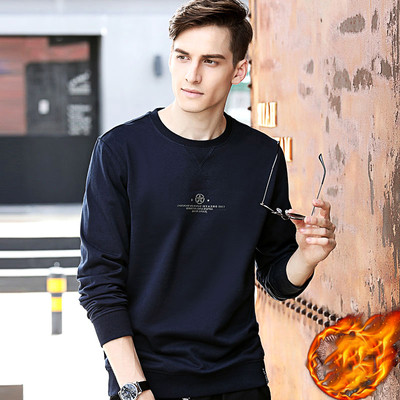 Мъжка стилна блуза с мини надпис и щампа - два модела