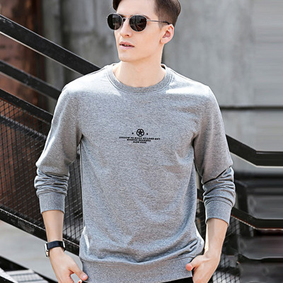 Мъжка стилна блуза с мини надпис и щампа - два модела