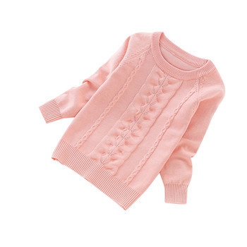 Παιδικό πουλόβερ για κορίτσια με κολάρο σε σχήμα O σε διάφορα χρώματα