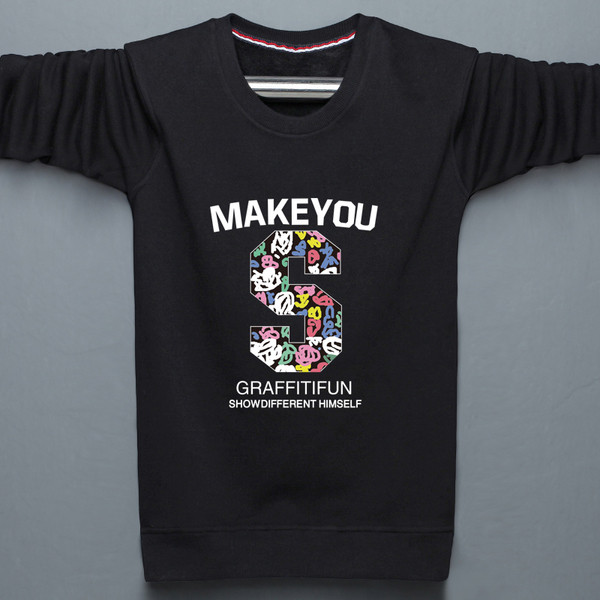 Bluza barbateasca groasa cu imprimeu si inscription in mai multe culori