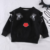 Μοντέρνο παιδικό  πουλόβερ  σε μαύρο χρώμα