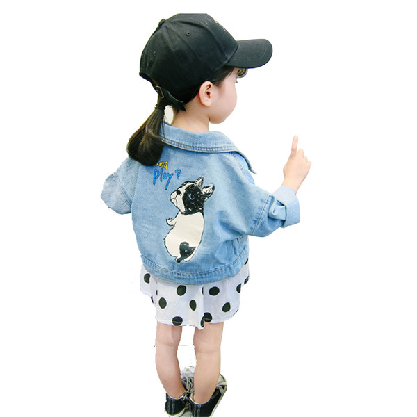 Παιδικό μπουφάν τζην για κορίτσια με ανοιχτό χρώμα