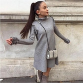 ΝΕΟ Κομψό, υψηλό κολάρο κυρίες φόρεμα σε διάφορα χρώματα