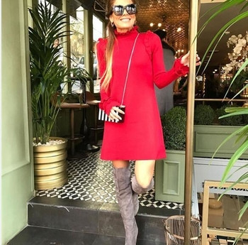 ΝΕΟ Κομψό, υψηλό κολάρο κυρίες φόρεμα σε διάφορα χρώματα