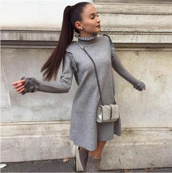 ΝΕΟ Κομψό, υψηλό κολάρο κυρίες φόρεμα σε διάφορα χρώματα