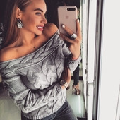 Κομψό γυναικείο πουλόβερ  με ανοιχτούς ώμους σε διάφορα χρώματα