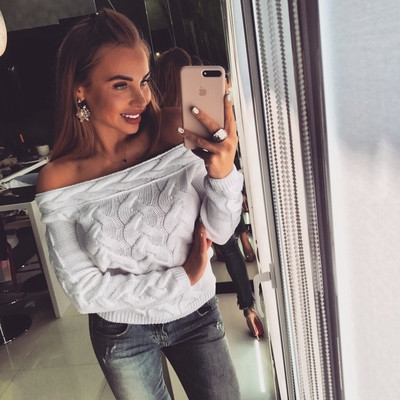 Κομψό γυναικείο πουλόβερ  με ανοιχτούς ώμους σε διάφορα χρώματα