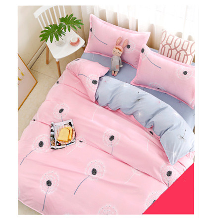 Памучен спален комплект от четири части с десен глухарчета