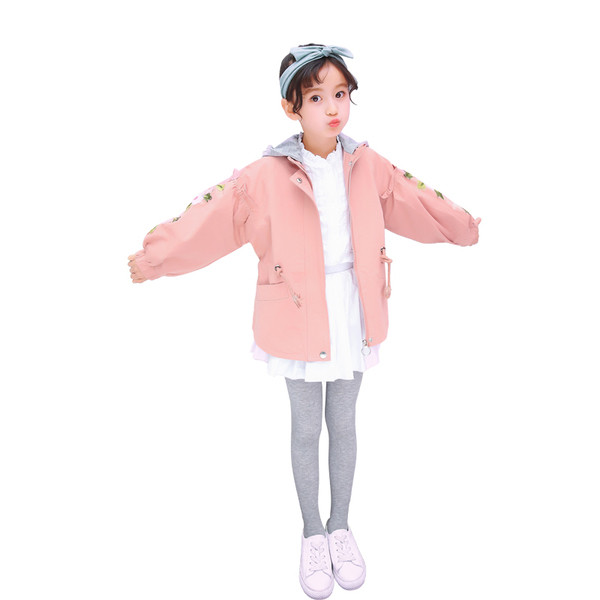 Μοντέρνο μπουφάν με κουκούλα και κέντημα στα μανίκια σε διάφορα χρώματα