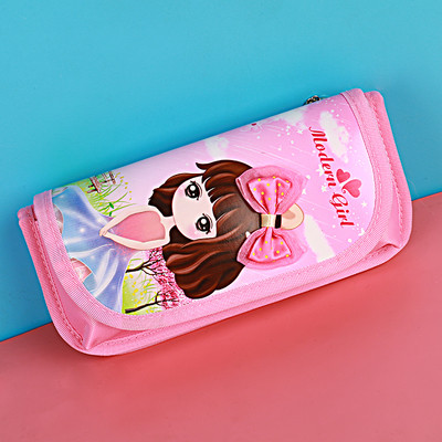 Детски несесер за моливи с апликация и панделка в четири цвята